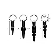 Master Series 4 Piece Silicone Anal Ringed Rimmer Set