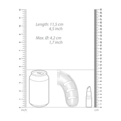 Man Cage 11 Male 4.5 Inch Clear Chastity Cage With Anal Plug