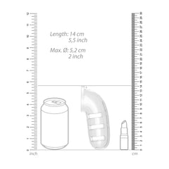 Man Cage 12 Male 5.5 Inch Clear Chastity Cage With Anal Plug