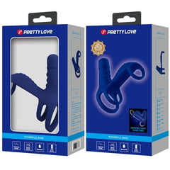 PRETTY LOVE - ELISH VIBRATING RING WITH EXTENSION BLUE