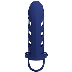 PRETTY LOVE - ALTAF VIBRATOR RING WITH SILICONE SHEATH BLUE