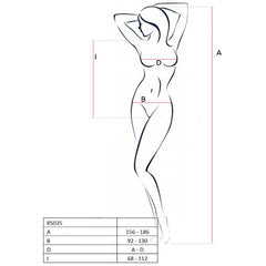 PASSION - WOMAN BS035 WHITE BODYSTOCKING ONE SIZE