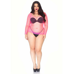 leg-avenue-long-sleeved-industrial-net-top-neon-pink-plus-size