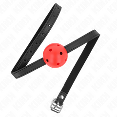 KINK - SIMPLICITY RED BREATHABLE 4.5 CM BALL GAG 62 x 1.5 CM